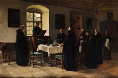 Monks in the Refectory by Wilhelm Ludwig Friedrich Riefstahl